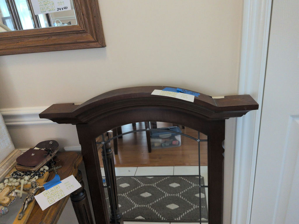Dark Wood Framed Wall Mirror - image 3 of 5