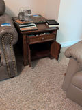 Wooden End Table with Drawer and Cabinet - thumbnail 3 of 6
