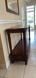 Wood Console Table with Glass Top and Drawers - thumbnail 3 of 4