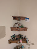 Set of Three Wooden Corner Wall Shelves - thumbnail 1 of 6