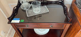 Wooden Bar Cart or Serving Table with Glass Top - thumbnail 6 of 6