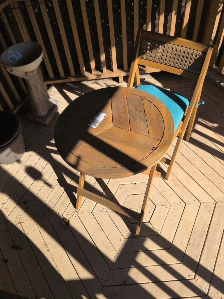 Wood Folding Bistro Table and Two Chairs - image 5 of 7
