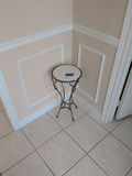 Metal Pedestal Accent Table with Round Marble Top - thumbnail 1 of 4
