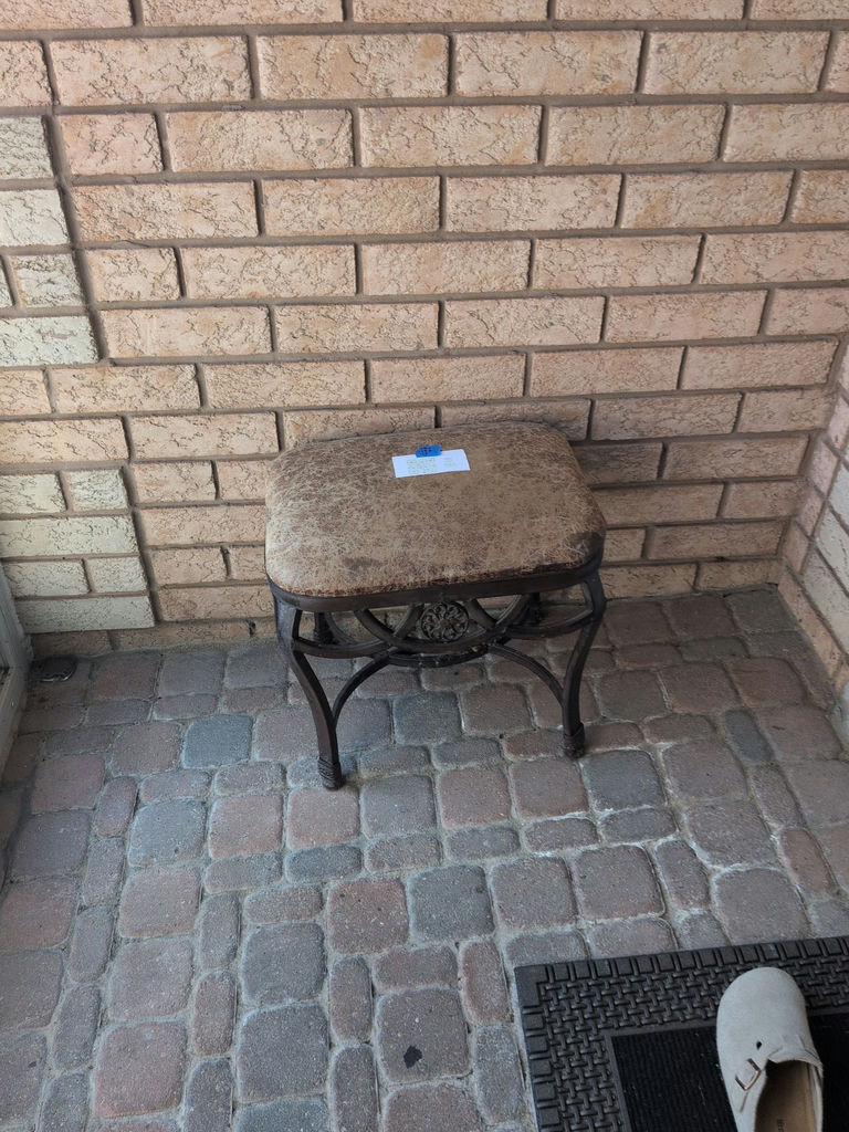 Upholstered Metal Vanity Stool - image 1 of 6