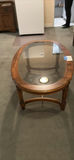 Oval Glass Top Wooden Coffee Table - thumbnail 1 of 4