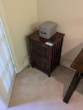 Dark Wood Two-Drawer Cabinet - thumbnail 1 of 5