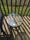 Round Glass Patio Side Table - thumbnail 2 of 5
