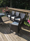 Set of Four Wicker Patio Chairs with Cushions - thumbnail 1 of 6