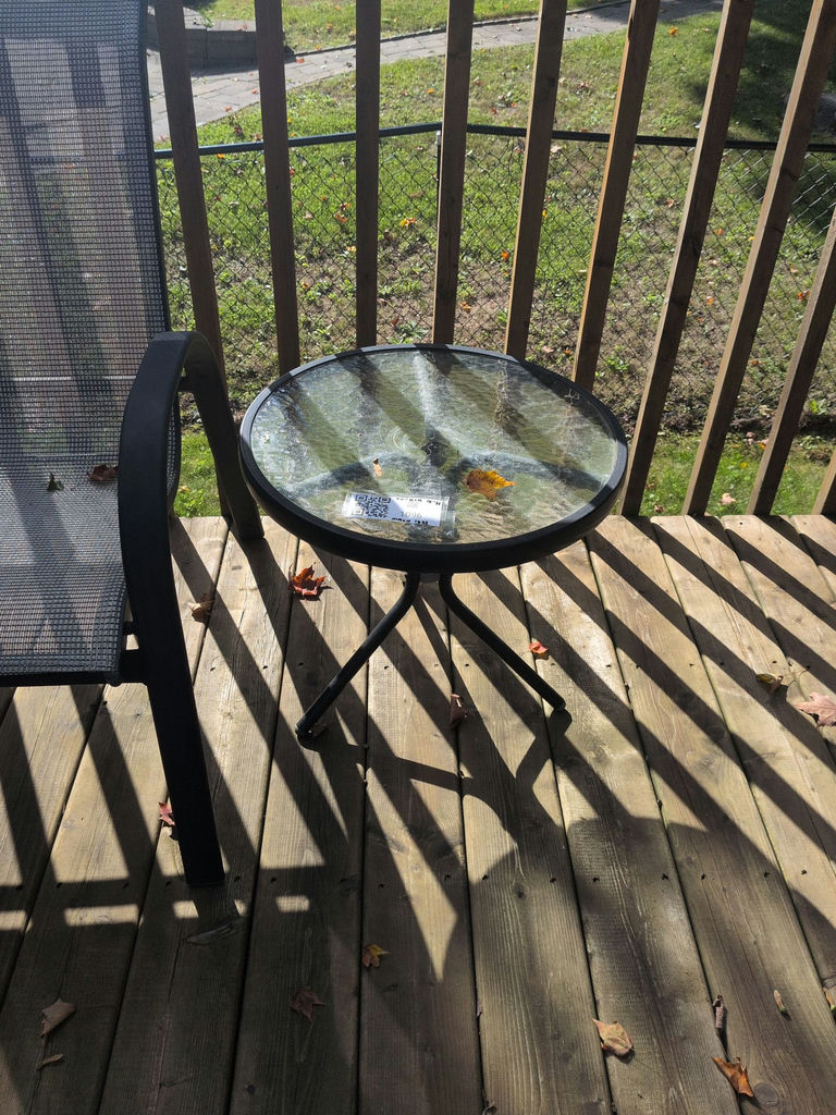 Round Glass Patio Side Table - image 1 of 5