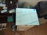 White Bathroom Storage Cabinet with Faux Marble Top - thumbnail 2 of 6