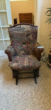 Wooden Glider Rocking Chair with Upholstered Ottoman - thumbnail 1 of 9