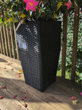 Black Wicker Planter with Pink Flower Arrangement - thumbnail 3 of 4