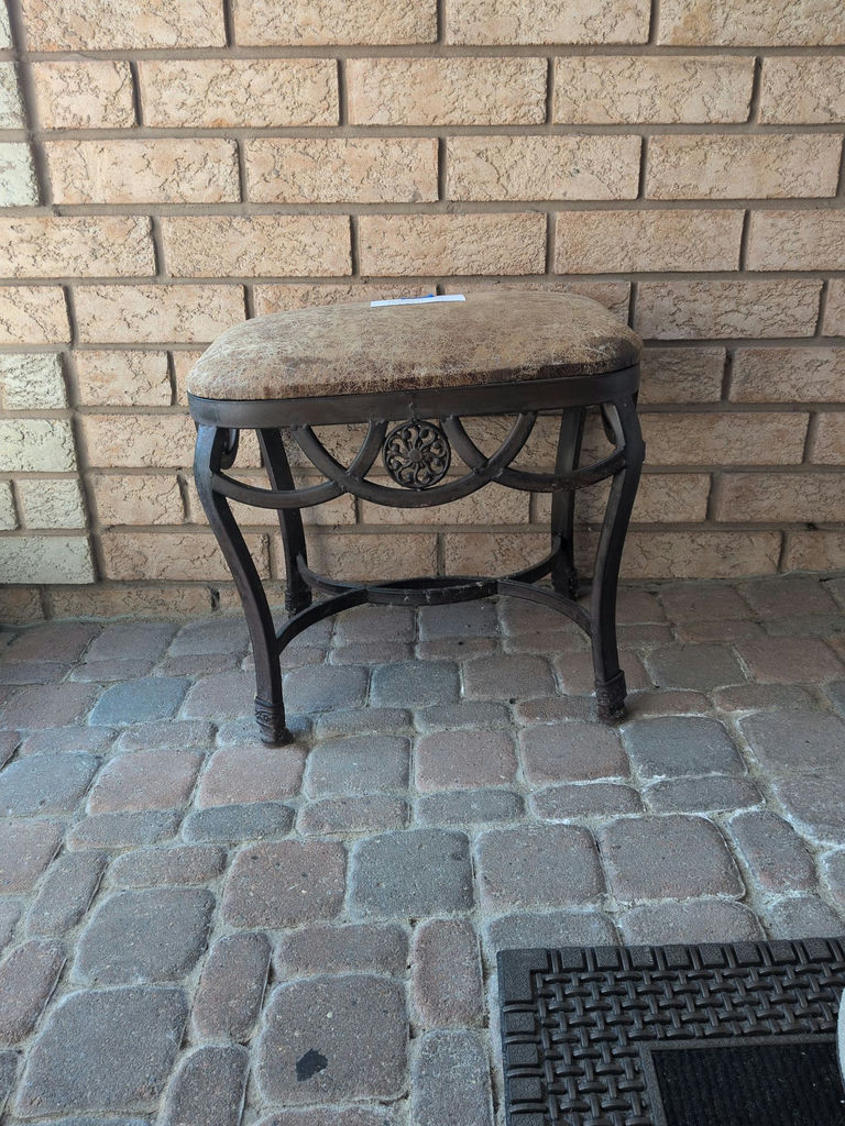 Upholstered Metal Vanity Stool - image 2 of 6