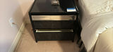 Black Two-Drawer Nightstand - thumbnail 1 of 4