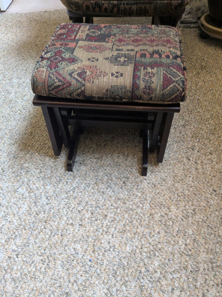 Wooden Glider Rocking Chair with Upholstered Ottoman - image 8 of 9
