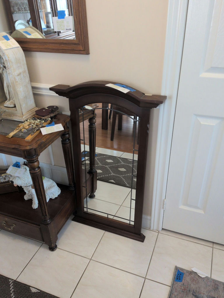 Dark Wood Framed Wall Mirror - image 1 of 5