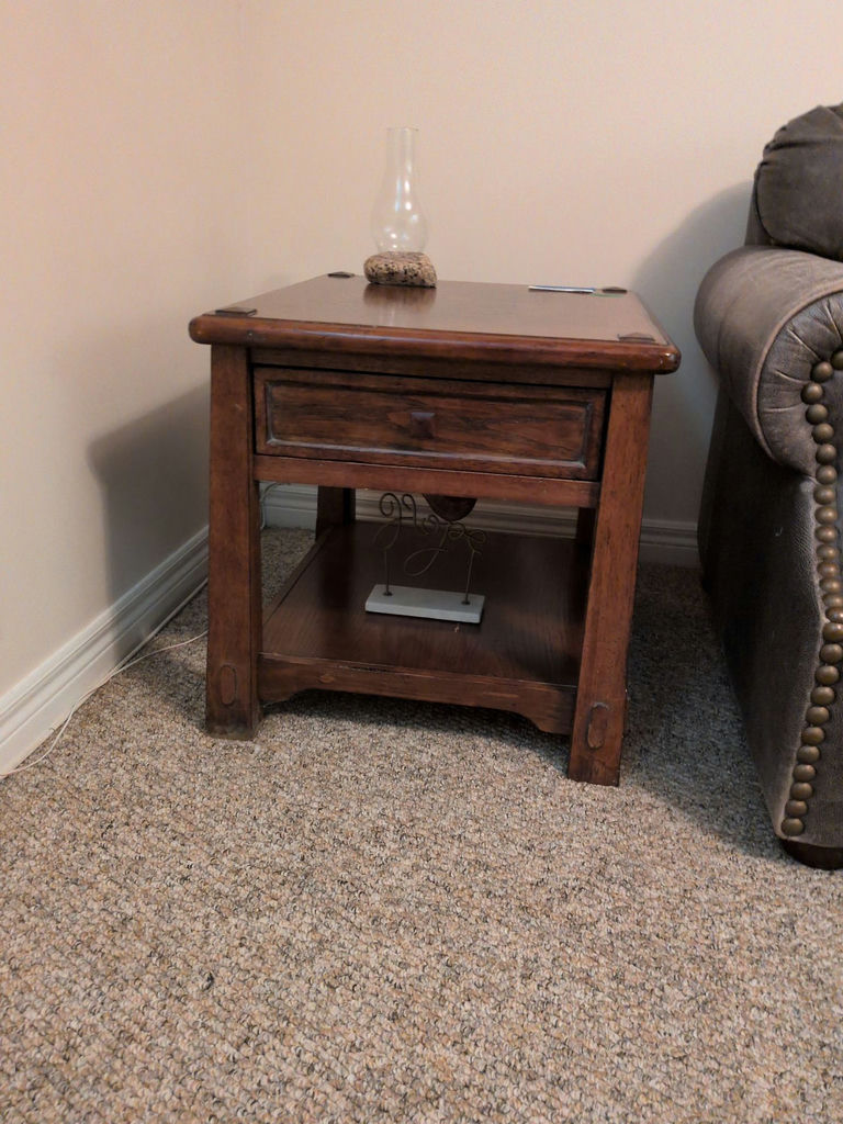 Wooden End Table with Drawer and Shelf - image 5 of 5