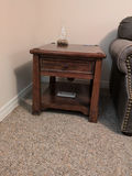 Wooden End Table with Drawer and Shelf - thumbnail 5 of 5