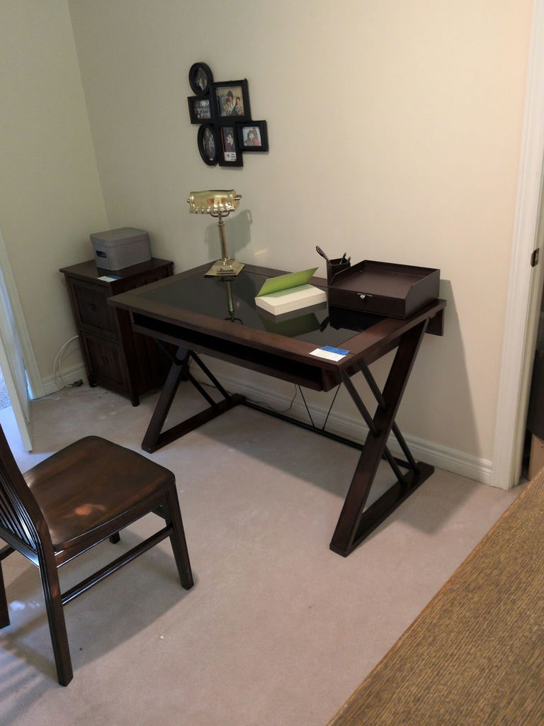 Wood and Glass Office Desk - image 1 of 5