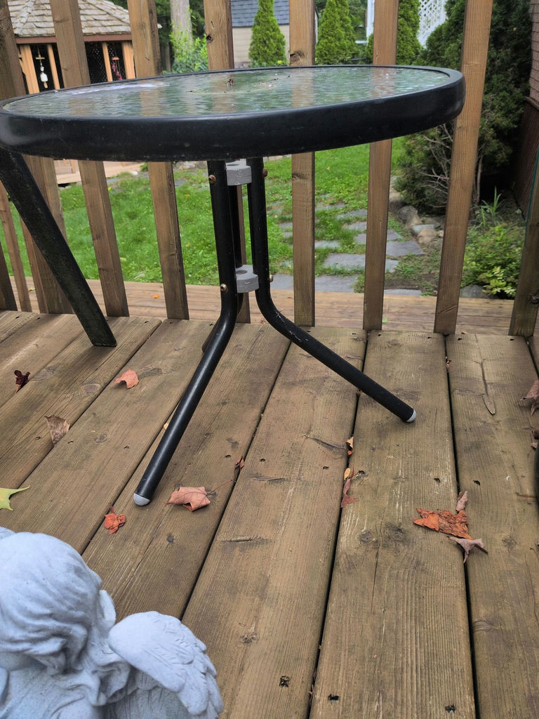 Round Glass Patio Side Table - image 2 of 4