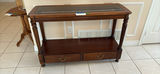 Wood Console Table with Glass Top and Drawers - thumbnail 1 of 4
