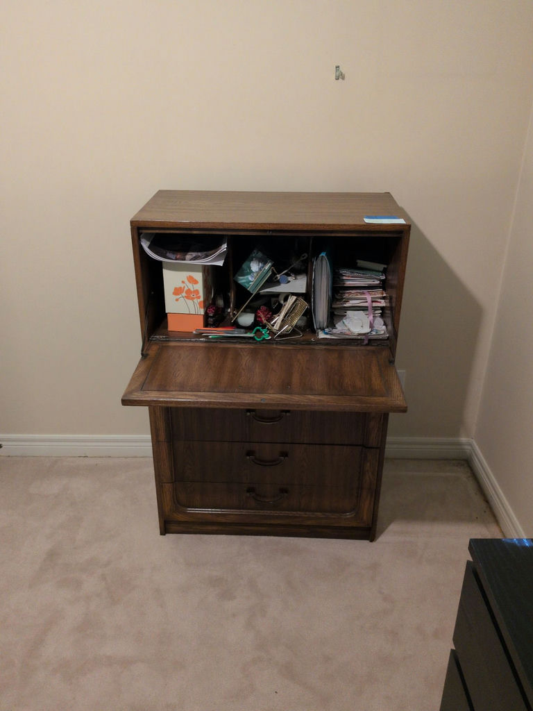 Wood Secretary Desk and Storage Cabinet - image 5 of 5