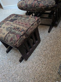 Wooden Glider Rocking Chair with Upholstered Ottoman - thumbnail 9 of 9