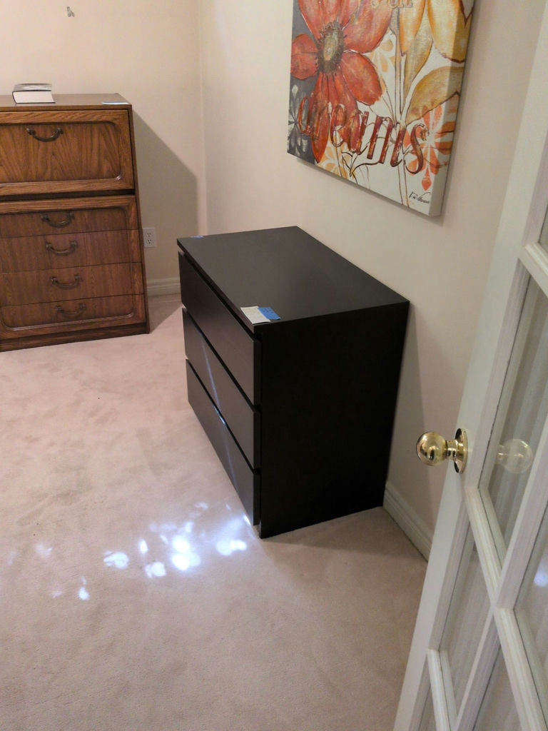 Black Three-Drawer Dresser - image 3 of 4