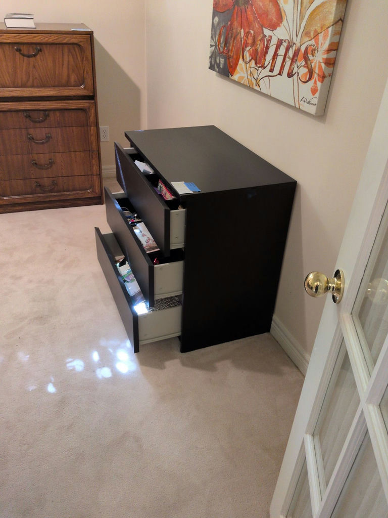 Black Three-Drawer Dresser - image 4 of 4