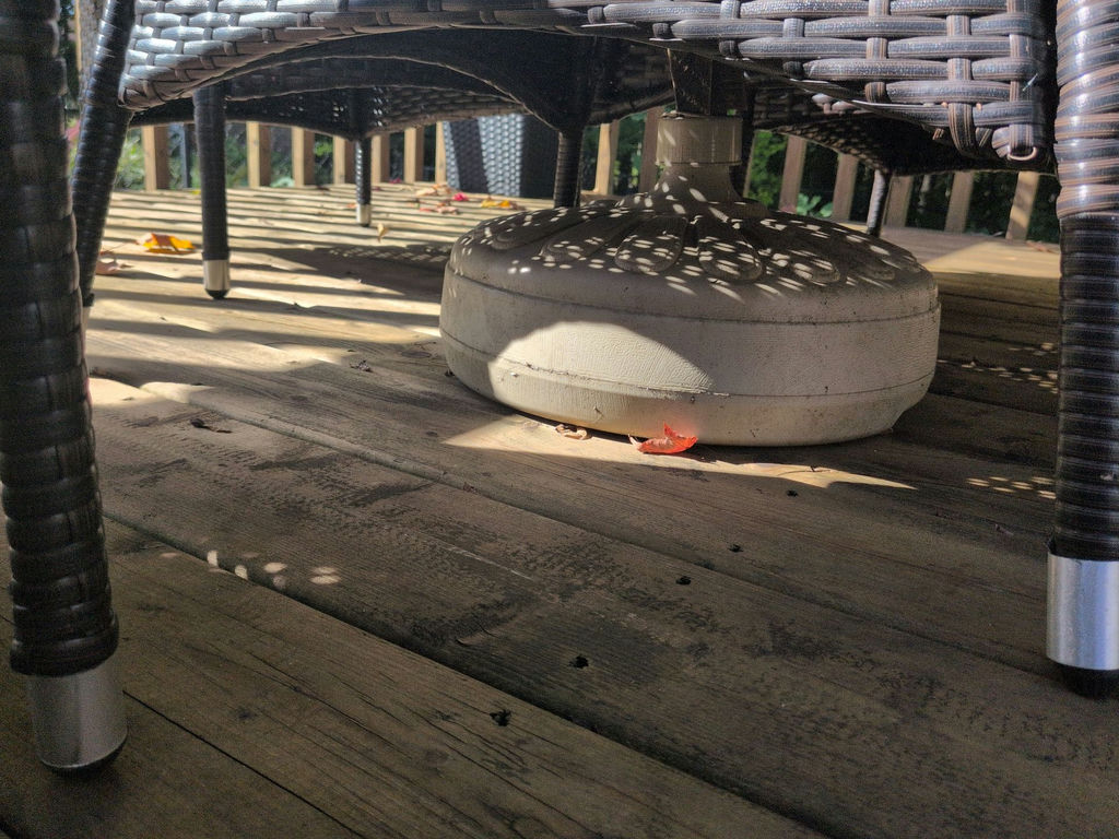 Outdoor Patio Umbrella And Base. - image 2 of 6