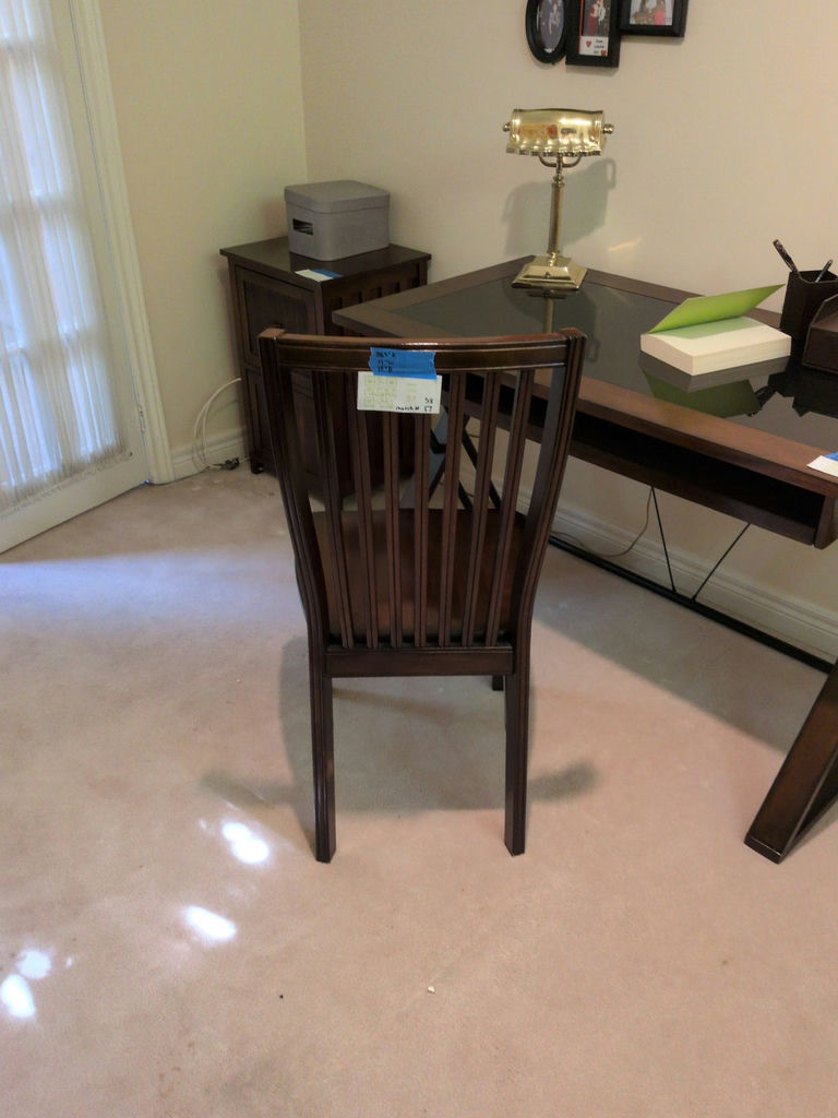 Dark Wood Slat-Back Chair - image 6 of 9