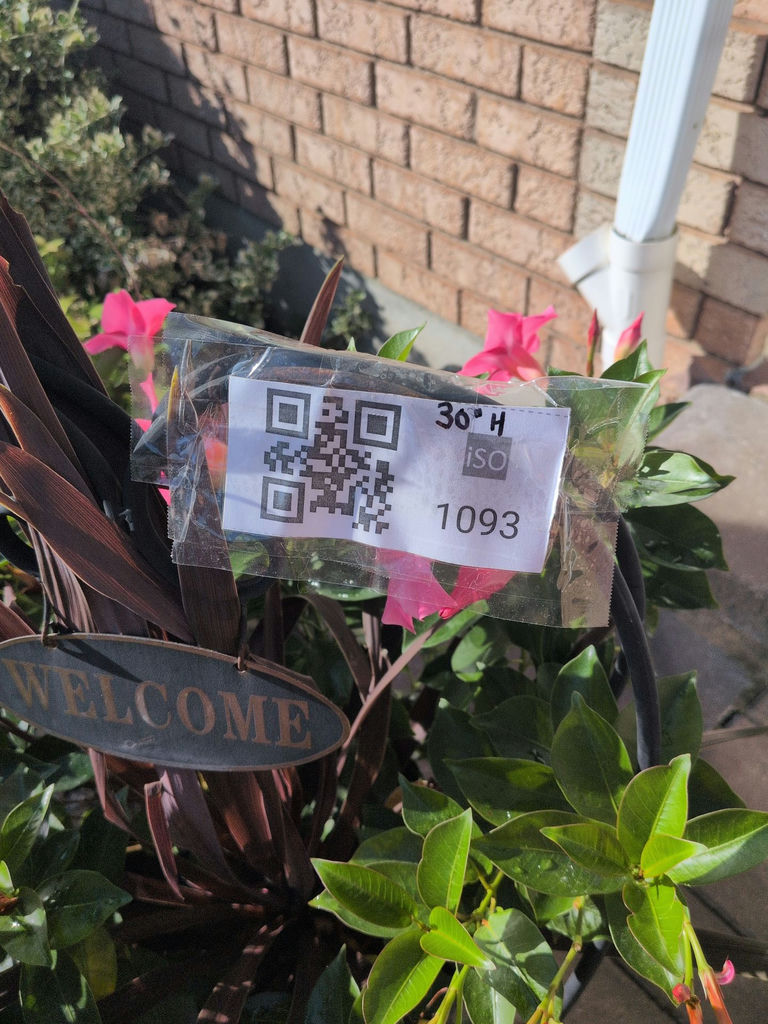Potted Pink Flower Arrangement with Metal Stand and Welcome Sign - image 5 of 5
