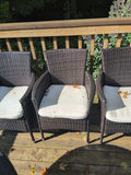 Set of Four Wicker Patio Chairs with Cushions - thumbnail 2 of 6