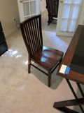 Dark Wood Slat-Back Chair - thumbnail 2 of 9