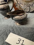 Engraved Metal Tea Service Set with Tray - thumbnail 4 of 14