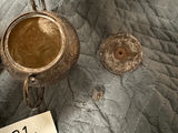 Engraved Metal Tea Service Set with Tray - thumbnail 9 of 14