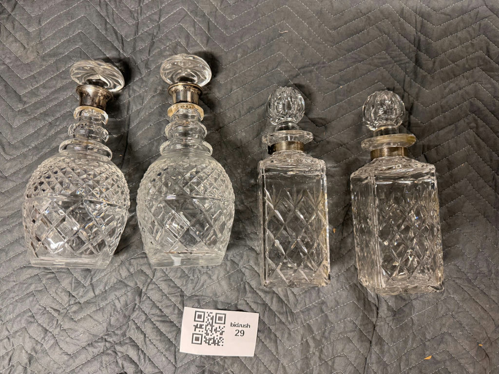 Crystal decanter set with stoppers - image 1 of 9