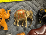 Assorted carved animal figurines including elephants and horse - thumbnail 5 of 10