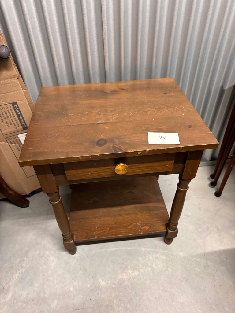 Wooden end table with drawer and lower shelf - image 1 of 3