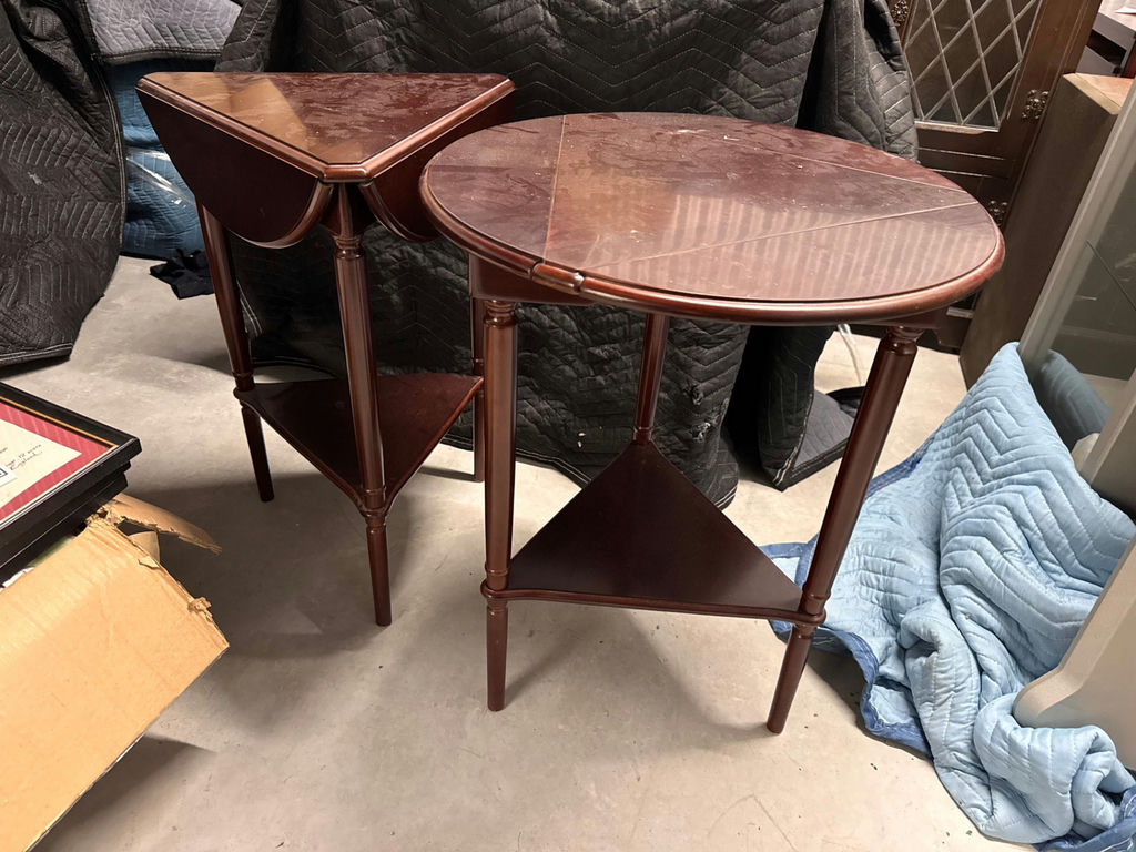 Pair of vintage wooden nesting end tables - image 1 of 6