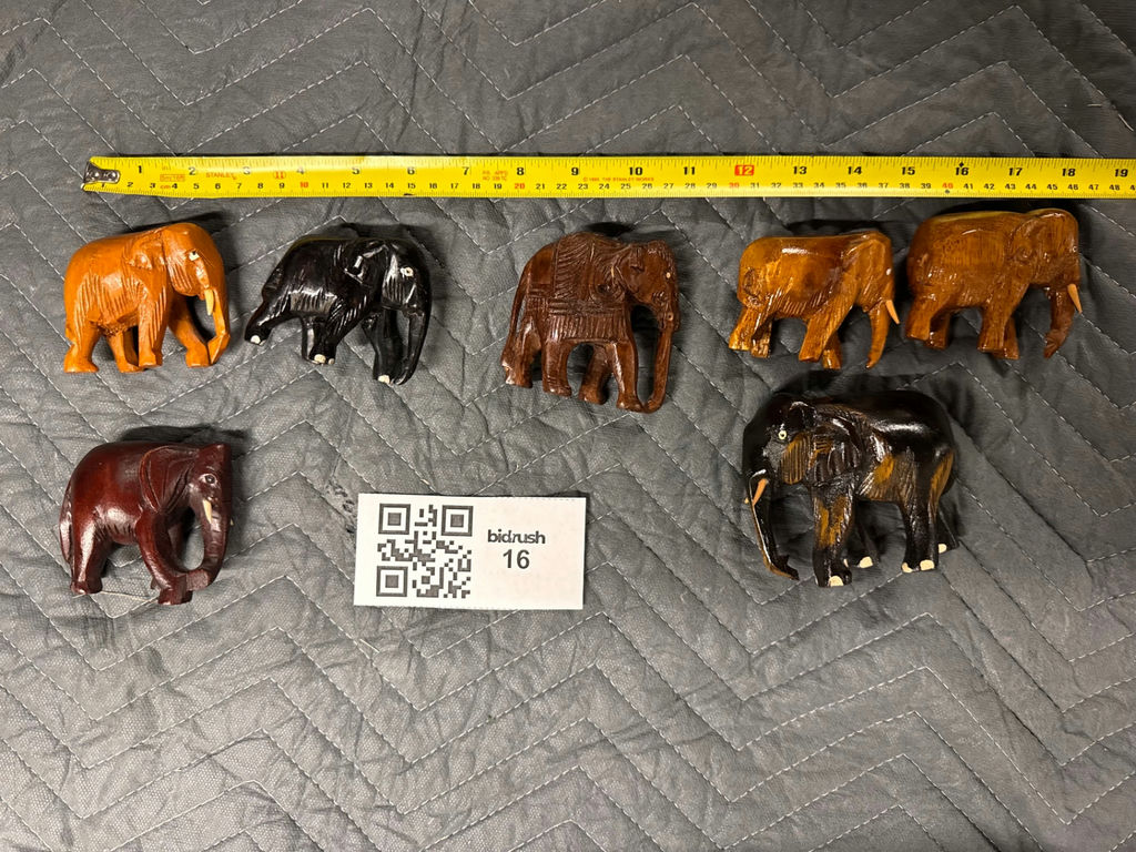 Set of Hand-Carved Elephant Figurines - image 9 of 9
