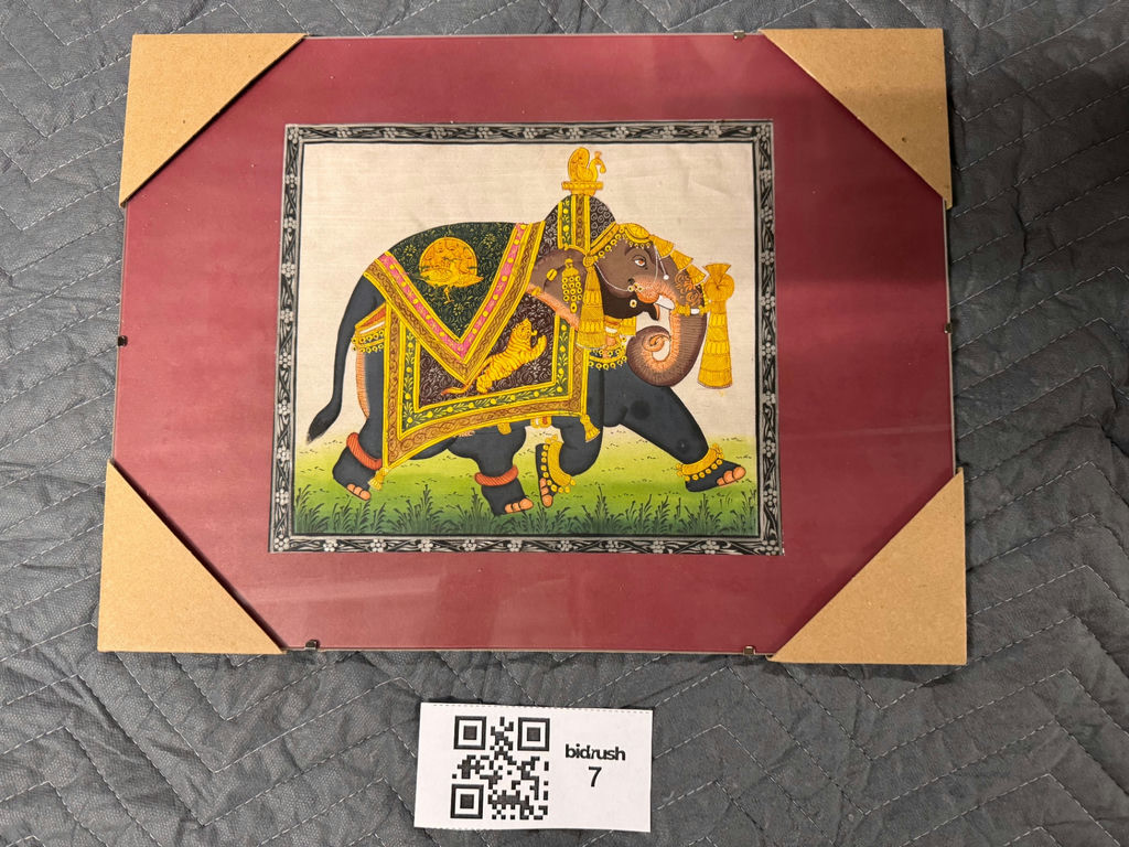 Framed elephant artwork - image 1 of 1