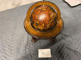 Antique-style terrestrial globe on wooden pedestal - thumbnail 2 of 4