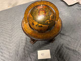 Antique-style terrestrial globe on wooden pedestal - thumbnail 1 of 4