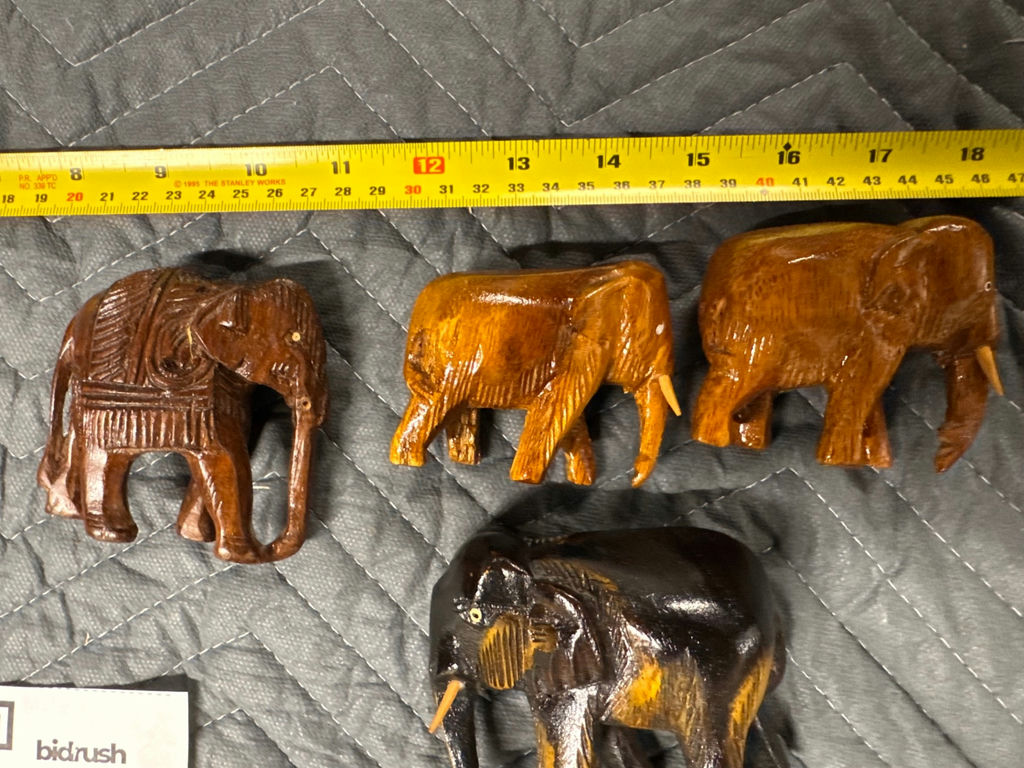 Set of Hand-Carved Elephant Figurines - image 6 of 9