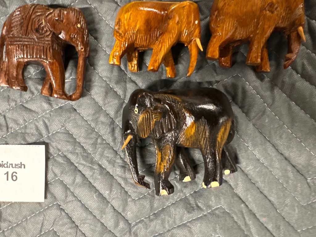 Set of Hand-Carved Elephant Figurines - image 7 of 9