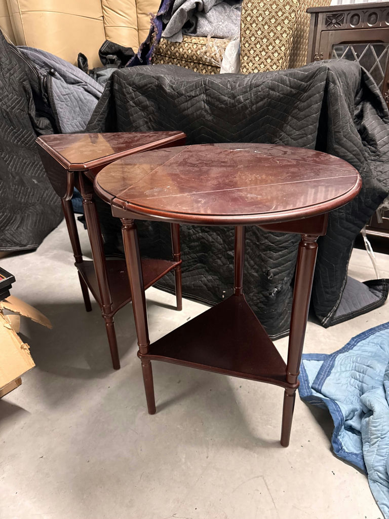 Pair of vintage wooden nesting end tables - image 2 of 6