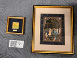Two Framed Artworks: Persian Miniature Scene and Small Map Print - thumbnail 1 of 1