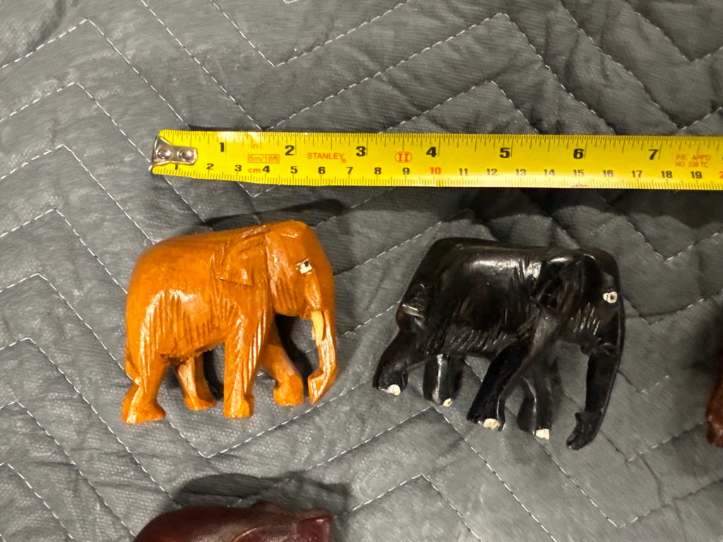 Set of Hand-Carved Elephant Figurines - image 5 of 9