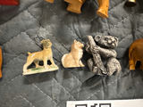 Assorted carved animal figurines including elephants and horse - thumbnail 9 of 10